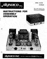 Dynaco ST-70 - Owners Manual 